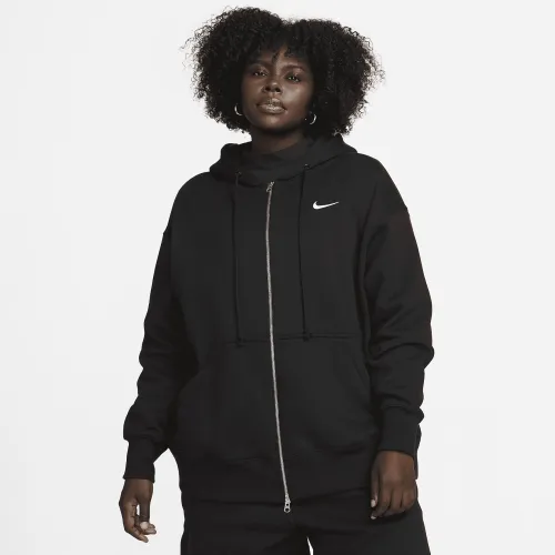 Nike Sportswear Phoenix Fleece женская оверсайз Full-Zip Толстовка с капюшоном (большие размеры) цвет черный