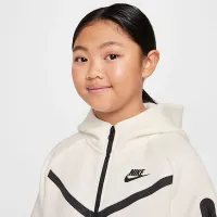 Nike Sportswear Tech Fleece Big дитячі (Girls') Full-Zip Толстовка з капюшоном колір білий