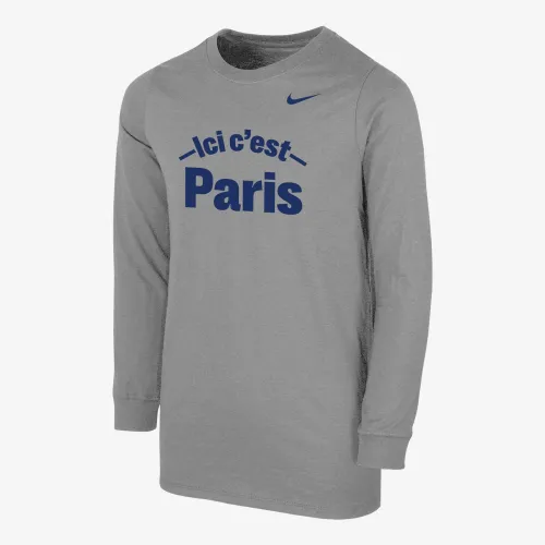 Nike Paris Saint-Germain Big дитячі Long-Sleeve футболка колір сірий