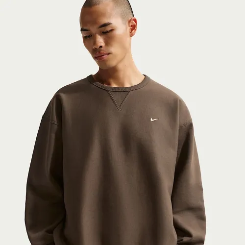 Nike Solo Swoosh чоловічі Fleece Crew колір коричневий