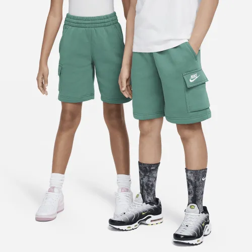 Nike Sportswear Club Fleece Big детские Cargo шорты цвет зеленый