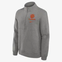 Clemson Tigers Primetime Club мужские Nike College 1/2-Zip Crew цвет серый