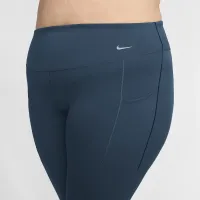 Nike Universa женская Medium-Support С высокой Талией 7/8 лосины с карманами(большие размеры) синий