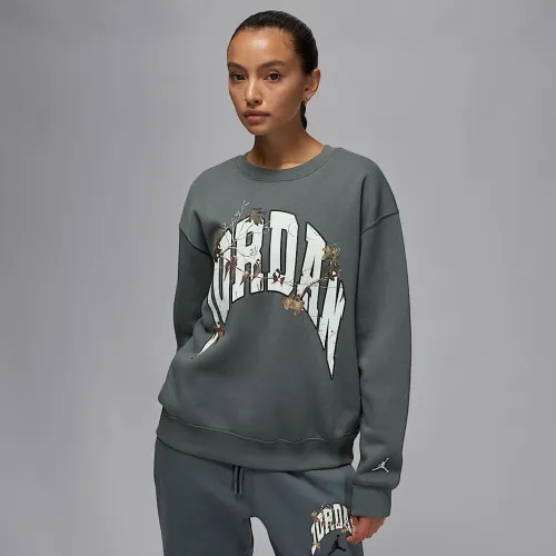 Nike Jordan Brooklyn Fleece женская Realtree Crew-Neck свитшот цвет серый