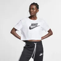 Nike Sportswear Essential жіноча Cropped Logo футболка колір білий