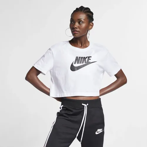 Nike Sportswear Essential женская Cropped Logo футболка цвет белый