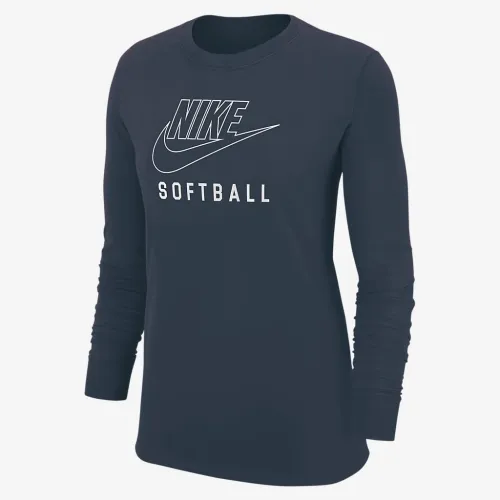 Nike Swoosh женская Softball Long-Sleeve футболка синий