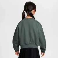 Nike Sportswear Club Fleece Girls' Boxy Crew-Neck свитшот цвет зеленый