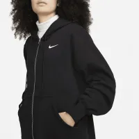 Nike Sportswear Phoenix Fleece женская оверсайз Long Full-Zip Толстовка с капюшоном цвет черный