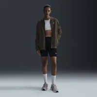 Nike Sportswear женская оверсайз Jersey Full-Zip Толстовка с капюшоном цвет коричневый