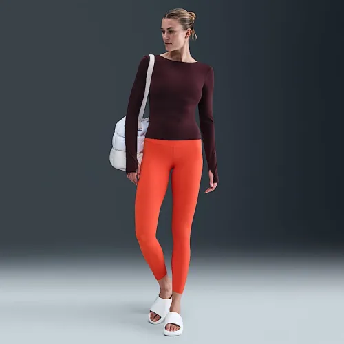 Nike Zenvy женская Gentle-Support С высокой Талией 7/8 лосины цвет красный