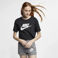 Nike Sportswear Essential женская Cropped Logo футболка цвет черный