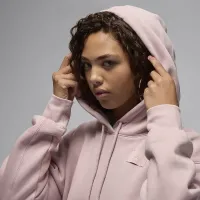 Nike Jordan Flight Fleece женская Satin-Lined Pullover Толстовка с капюшоном Pink