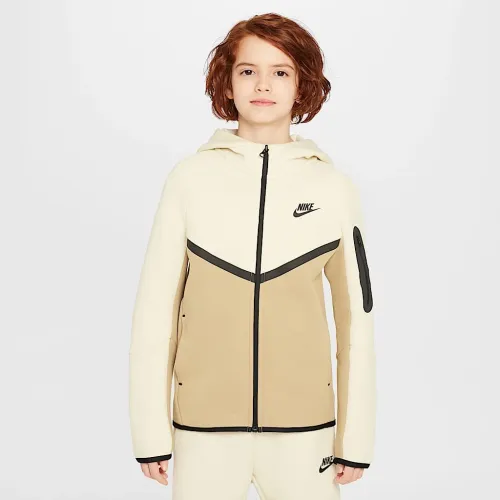 Nike Sportswear Tech Fleece Big детские Full-Zip Толстовка с капюшоном цвет коричневый