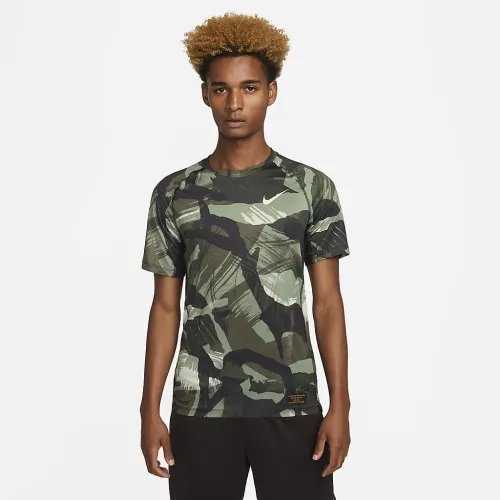 Nike Pro Dri-FIT чоловічі Short-Sleeve Slim Camo Top колір коричневий