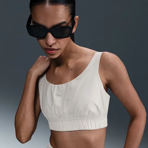 Nike Sportswear Chill Poplin жіноча Slim Cropped Tank Top колір коричневий