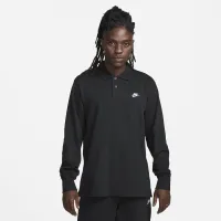 Nike Club чоловічі Long-Sleeve Knit Polo колір чорний