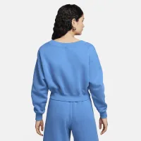 Nike Sportswear Phoenix Fleece женская Cropped V-Neck Top синий