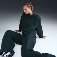 Nike Sportswear Tech Fleece женская С высокой Талией Pleated Pants цвет зеленый