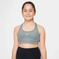 Nike Swoosh Big дитячі (Girls') Sports Bra (Extended Size) колір сірий
