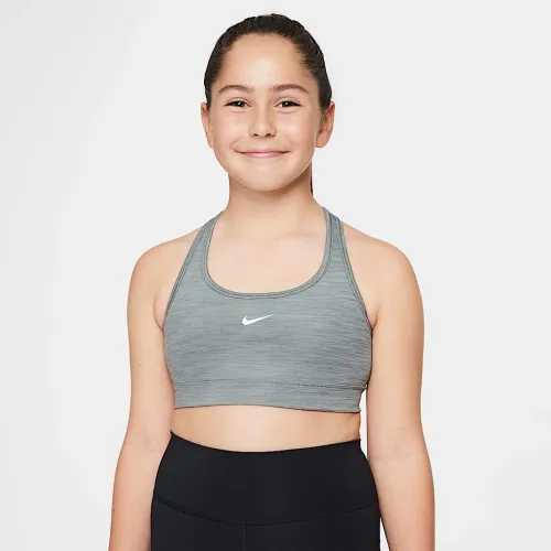 Nike Swoosh Big дитячі (Girls') Sports Bra (Extended Size) колір сірий