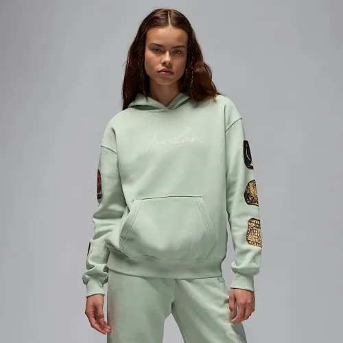 Nike Jordan Brooklyn Fleece женская Pullover Толстовка с капюшоном цвет зеленый