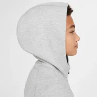 FC Barcelona Tech Fleece Big детские (для мальчиков) Nike Soccer Full-Zip Толстовка с капюшоном цвет серый