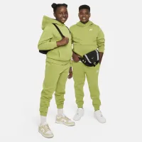 Nike Sportswear Club Fleece Big детские Pullover Толстовка с капюшоном (Extended Size) цвет зеленый