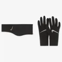 Nike Essential женская Running повязка на голову and Glove набор цвет черный