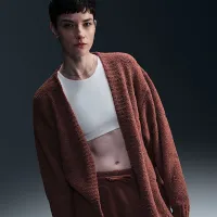 Nike Sportswear Phoenix Cozy Букле женская оверсайз Knit Cardigan цвет коричневый