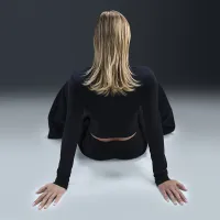 Nike Sportswear Chill Knit женская Slim Long-Sleeve Cropped Top цвет черный