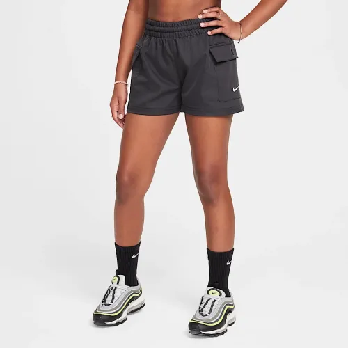 Nike Sportswear Girls' Woven Cargo шорти колір чорний