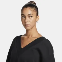 Nike Sportswear Phoenix Fleece женская оверсайз V-Neck свитшот цвет черный