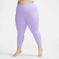 Nike Universa женская Medium-Support С высокой Талией 7/8 лосины с карманами(большие размеры) цвет фиолетовый