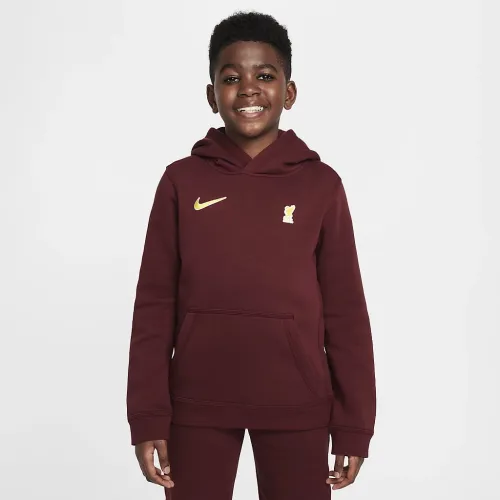 Liverpool FC Club Big дитячі (для хлопчиків) Nike Soccer Pullover Толстовка з капюшоном колір червоний