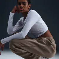 Nike Sportswear Phoenix Fleece жіноча З високою талією оверсайз Sweatpants колір коричневий
