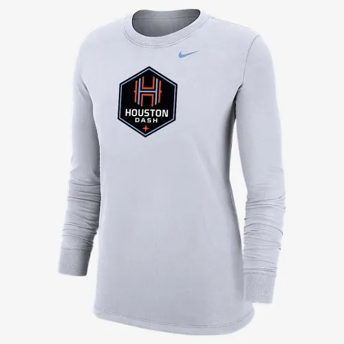 Houston Dash женская Nike Soccer Long-Sleeve футболка цвет белый