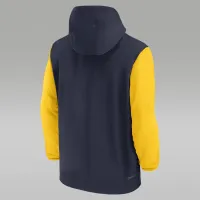 Michigan Wolverines Sideline Pre-Game Player чоловічі Nike College 1/2-Zip Hooded Куртка блакитний