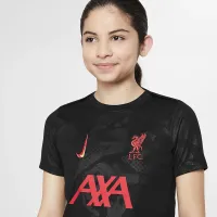 Liverpool FC Academy Pro Third Big детские Nike Dri-FIT Soccer Pre-Match Top цвет черный