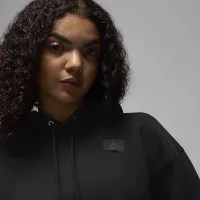 Nike Jordan Flight Fleece женская Satin-Lined Pullover Толстовка с капюшоном цвет черный