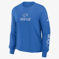 Detroit Lions Boxy женская Nike NFL Long-Sleeve футболка синий