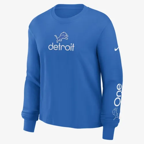 Detroit Lions Boxy женская Nike NFL Long-Sleeve футболка синий