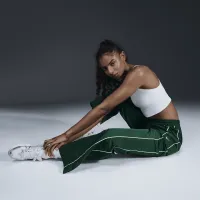 Nike Windrunner жіноча З високою талією Woven Open-Hem Pants колір зелений