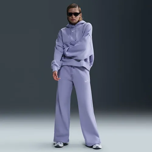 Nike Sportswear Phoenix Fleece женская С высокой Талией Wide-Leg Sweatpants цвет фиолетовый