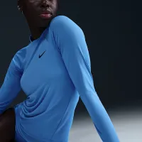 Nike Essential женская Long-Sleeve Hydroguard Swim Shirt синий