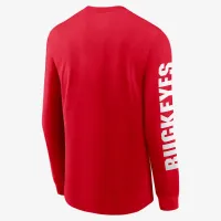 Ohio State Buckeyes баскетбольные Icon мужские Nike College Long-Sleeve футболка цвет красный
