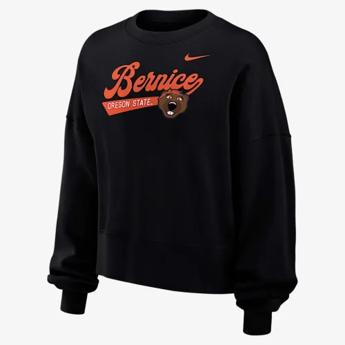 Oregon State Phoenix Fleece женская Nike College Crew-Neck свитшот цвет черный