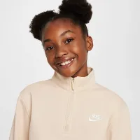 Nike Sportswear Club Big детские (Girls') Fleece 1/2-Zip Top цвет коричневый