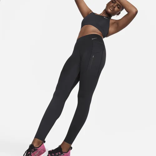 Nike Go женская Firm-Support Mid-Rise Full-Length лосины с карманамицвет черный