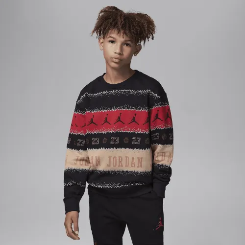 Nike Jordan MJ Holiday Fleece Crew Big Kids Top колір чорний